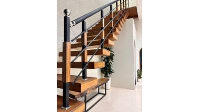 ترکیب نرده چوب و آهن